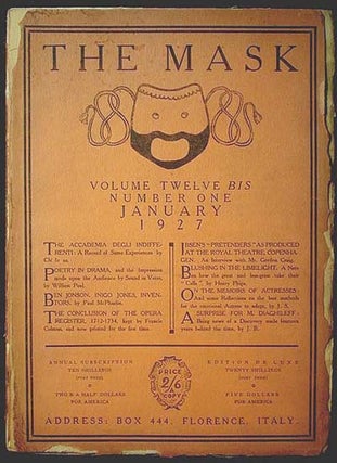 Item #000297 The Mask Volume Twelve bis Number One January 1927. Edward Gordon Craig