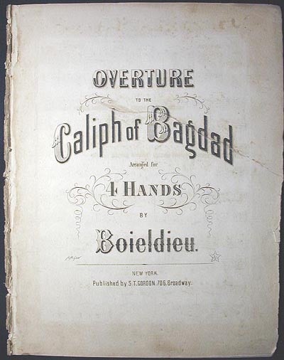 Item #000904 Overture to the Caliph of Bagdad: Arranged for 4 Hands. Francois Adrien Boieldieu.