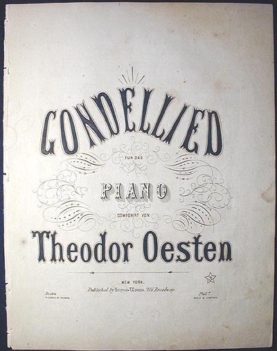 Item #000915 Gondellied fur das Piano. Theodor Oesten.
