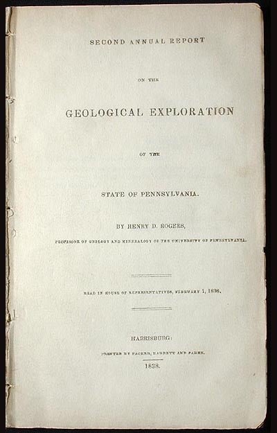 Item #001140 Second Annual Report on the Geological Exploration of the State of Pennsylvania. Henry D. Rogers.