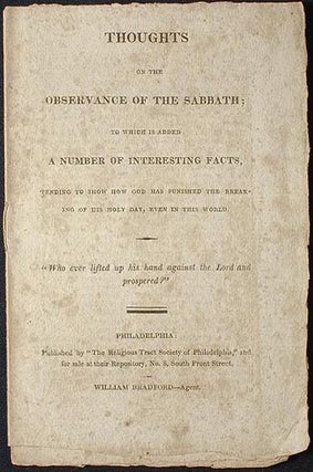 Item #001154 Thoughts on the Observance of the Sabbath; To Which is Added a Number of Interesting...