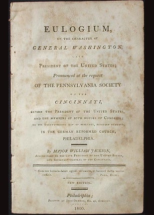 Item #001584 Eulogium, on the Character of General Washington, Late President of the United...