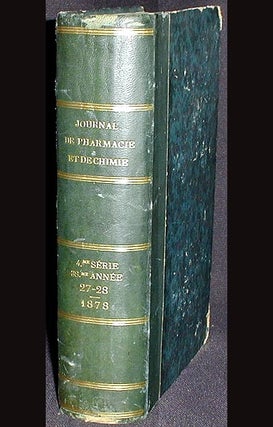 Item #001639 Journal de Pharmacie et de Chimie; 4th ser., vol. 27