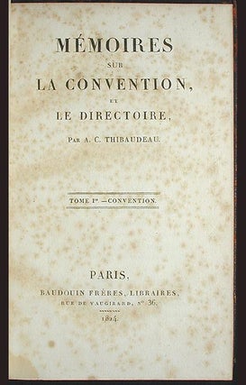 Mémoires sur la Convention, et le Directoire