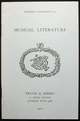 Item #001807 Musical Literature: London Catalogue 27
