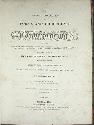 Item #001821 A General Collection of Forms and Precedents in Conveyancing: in Which the Most...