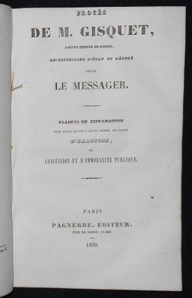 Item #001952 Procès de M. Gisquet, Ancien Préfet de Police, Ex-conseiller d'État et...