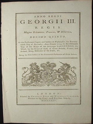 Item #001993 An Act for Amending and Explaining an Act, passed in the Fourteenth Year of His...