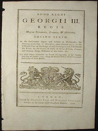 Item #001995 An Act for Making Perpetual An Act for Importation of Salted Beef, Pork, Bacon, and...