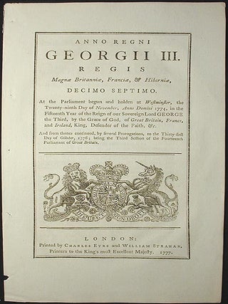 Item #001997 An Act to Impower His Majesty to Secure and Detain Persons Charged with, or...