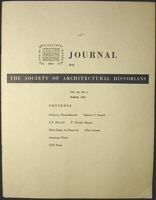 Item #002049 Society of Architectural Historians. Sumner C. Powell, W. Knight Sturges, Alan Gowans