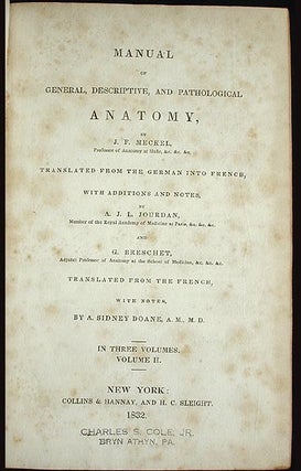 Manual of General, Descriptive, and Pathological Anatomy Vol. 2