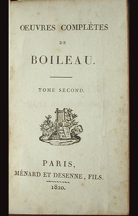 Oeuvres Complètes de Boileau [vols. 2, 3, and 4]