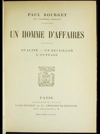 Un Homme d'Affaires; Dualité; Un Réveillon; L'Outragé