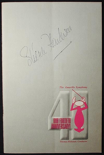 Item #002278 Skitch Henderson Autograph [program from 1964 concert with the Amarillo Symphony Orchestra]