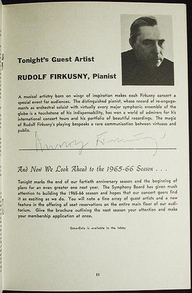 Item #002280 Rudolf Firkusny Autograph [program from 1965 Rachmaninoff Rhapsody on a Theme of...