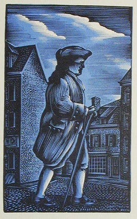 Item #002288 Benjamin Franklin: A Wood Engraving by John DePol with the Compliments of New York...