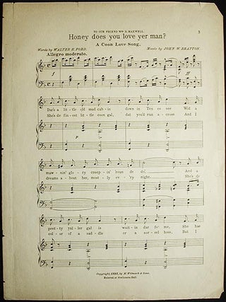 Item #002424 Honey Does You Love yer Man?: A Coon Love Song; words by Walter H. Ford; music by...