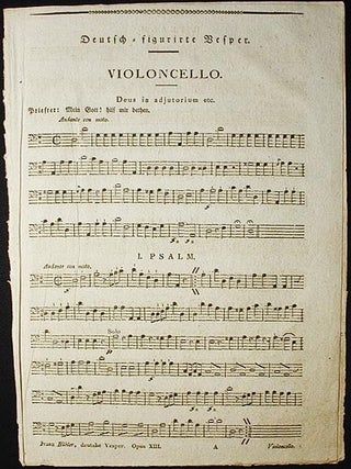 Item #002727 Deutsch-Figurirte Vesper nebst den Gewöhnlichen IV. Antiphonen; Opus XIII...