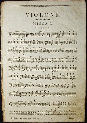 Item #002728 Sex Missae Breviores et Faciliores pro Choris Ruralibus; Opus X [violone part]....