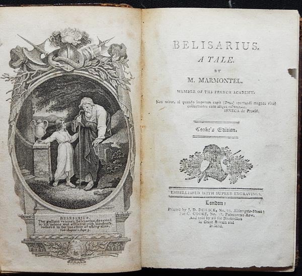 Item #003141 Belisarius: A Tale by M. Marmontel; Cooke's Edition. Jean-François Marmontel.