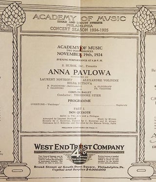 Item #003476 Anna Pavlova [Academy of Music program 1924