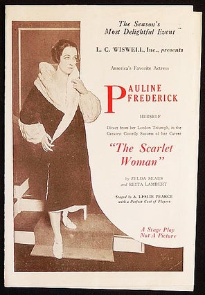 Item #003478 The Scarlet Woman starring Pauline Frederick [Adelphi Theatre, Philadelphia, program...