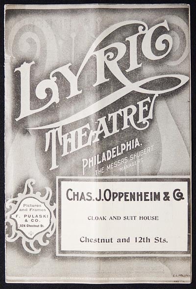 Item #003482 Farewell Engagement in Philadelphia of Mme. Sarah Bernhardt [Lyric Theatre program, Jan. 1906]