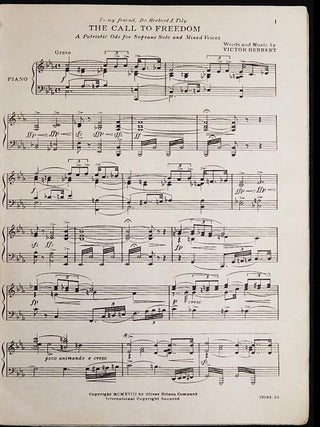 The Call to Freedom: A Patriotic Ode for Soprano Solo and Chorus of Mixed Voices; words and music by Victor Herbert