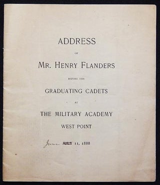 Item #003501 Address of Mr. Henry Flanders Before the Graduating Cadets at the Military Academy...
