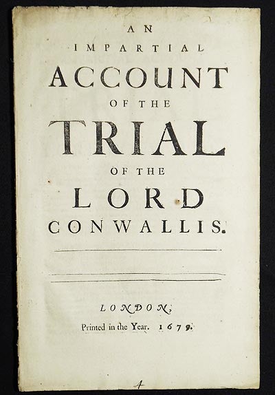 Item #003506 An Impartial Account of the Trial of Lord Conwallis [sic]. 3rd Baron Cornwallis Charles Cornwallis, Charles Cornwallis Cornwallis of Eye, Baron.