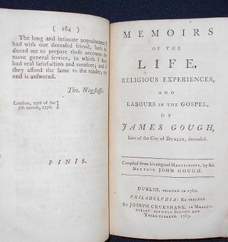 Some Account of the Life and Gospel Labours, of William Reckett, Late of Lincolnshire in Great-Britain; Also, Memoirs of the Life, Religious Experiences, and Gospel Labours, of James Gough, Late of Dublin, Deceased [provenance: Edward Bettle, Jr.]
