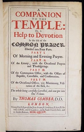 Item #003544 A Companion to the Temple: Or, A Help to Devotion in the Use of the Common Prayer,...