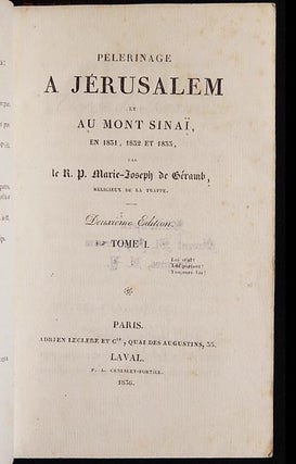 Pélerinage à Jérusalem et au Mont-Sinaï, en 1831, 1832, et 1833 [3 volumes]