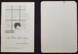 Item #003643 First Words Before Spring by Louis Untermeyer; with designs by George Plank [Borzoi...