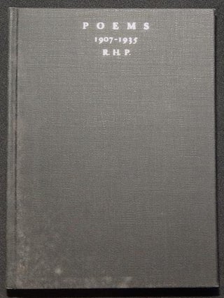 Item #003795 Poems 1907-1935. Robert H. Pitney