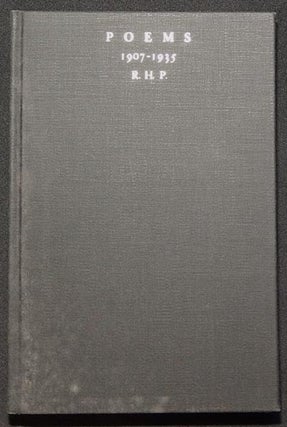 Item #003795 Poems 1907-1935. Robert H. Pitney