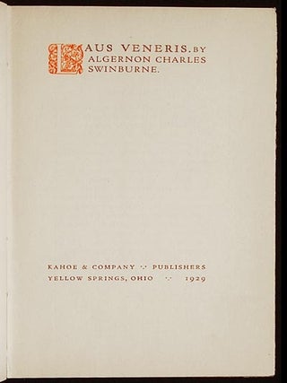 Laus Veneris by Algernon Charles Swinburne