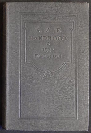 Item #003906 S.A.E. Handbook 1933 Edition [Society of Automotive Engineers