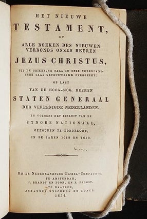 Item #003943 Het Nieuwe Testament, of Alle Boeken des Nieuwen Verbonds Onzes Heeren Jezus...
