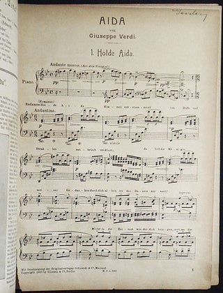 Musik für Alle: 100ster Heft: Verdi: Aida [Enrico Caruso, Emmy Destinn, and Marie Goetze]
