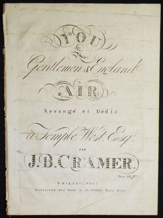 Item #004117 You Gentlemen of England: Air arrangé et dédié Temple West Esqr. par J.B. Cramer....