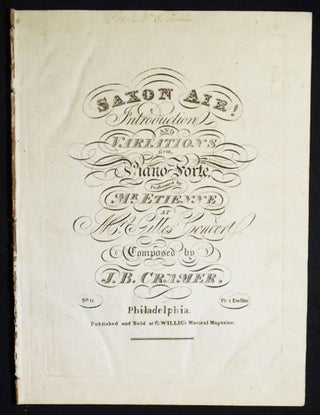 Item #004118 Saxon Air!: Introduction and Variations for the Piano-Forte; performed by Mr....
