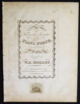 Item #004119 A Favorite Sonata for the Piano Forte, with an Accompt. for the Violin; composed by...