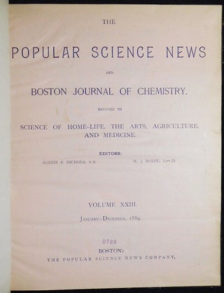 Item #004144 The Popular Science News and Boston Journal of Chemistry: Devoted to Science of...