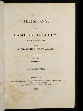 Sermons, by Samuel Horsley, Late Lord Bishop of St. Asaph vol. 3