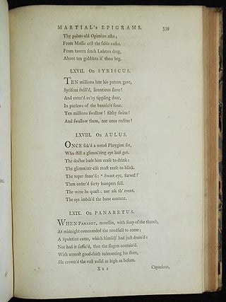 The Epigrams of M. Val. Martial, in Twelve Books: with a Comment: by James Elphinston