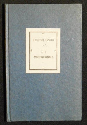 Item #004237 Der Großinquisitor: eine Phantasie von F.M. Dostojewski; übersetzt von H. Röhl...