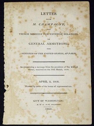 Item #004246 Letter from M. Champagny, the French Minister for Exterior Relations to General...