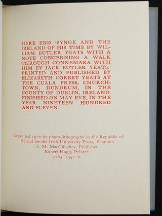 Synge and the Ireland of His Time With a Note concerning a Walk through Connemara with him by Jack Butler Yeats